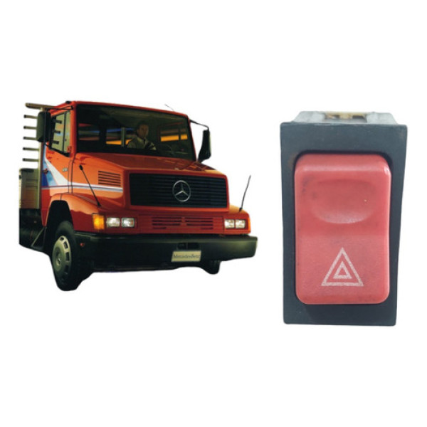 Botão Pisca Alerta Mercedes Bicudinho L1214 1990 A6965457114 Vermelho