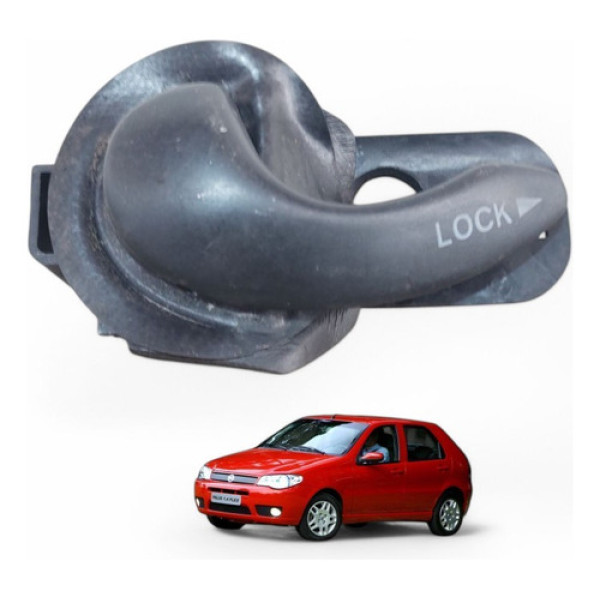 Maçaneta Int Dianteira Esquerda Palio Siena Strada 2004 A 08 Preto Dianteira