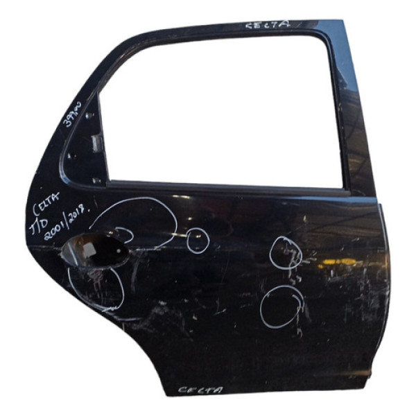Porta Traseira Direita Chevrolet Celta 2001 A 2018 C/detalhe Traseira Direito Preto