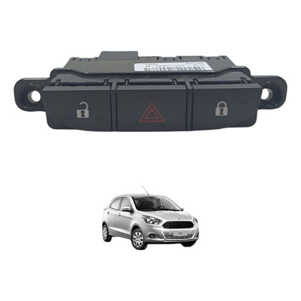 Botão Ford Ka Pisca Alerta Trava Destrava Porta 2014 A 2021 Preto