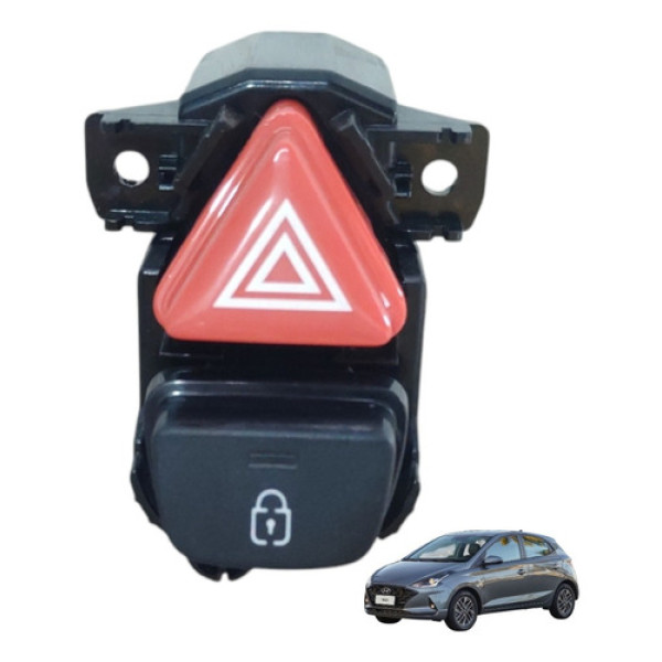 Botão Pisca Alerta Trava Porta Hb20 2020 A 2022 Original Vermelho