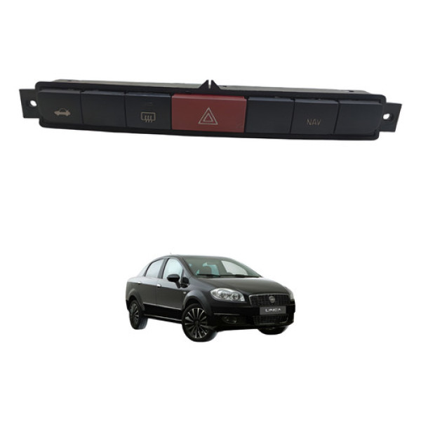 Botão Pisca Alerta Linea 2008 2009 2010 2011 2012 A 2015 - Preto