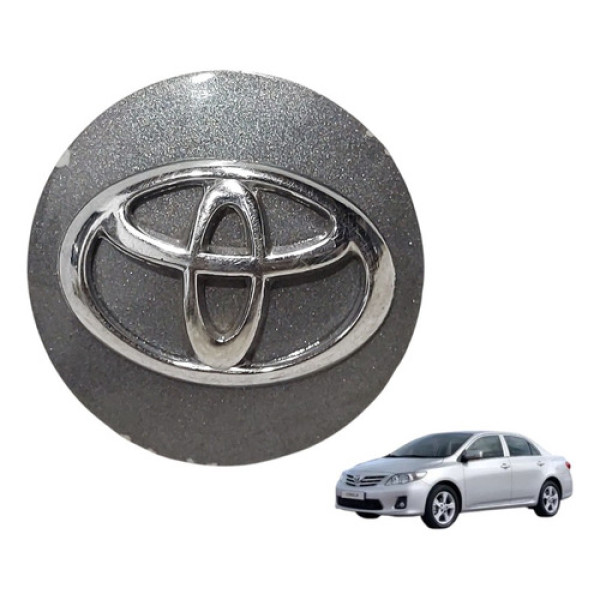Calota Central Roda Corolla 2009 A 2014 Chumbo E Cromado