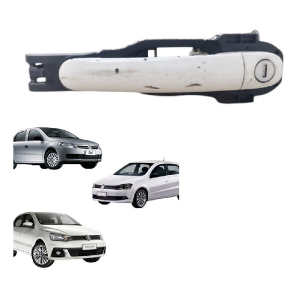 Maçaneta Externa Dianteiro Esquerdo Saveiro Gol 2009 A 2023 Branco Dianteira