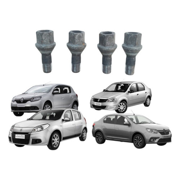 Kit Parafuso De Roda Sandero Logan 2003 A 2013