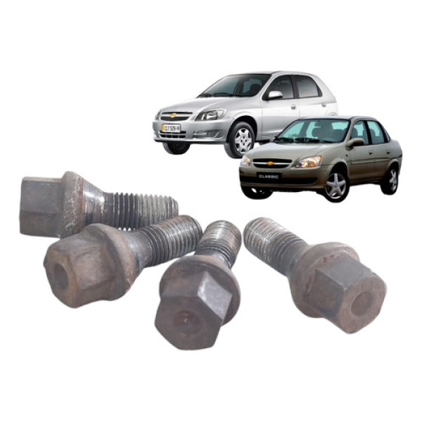 Kit 4 Unidades Parafuso Roda Classic Celta 2009/16 Original