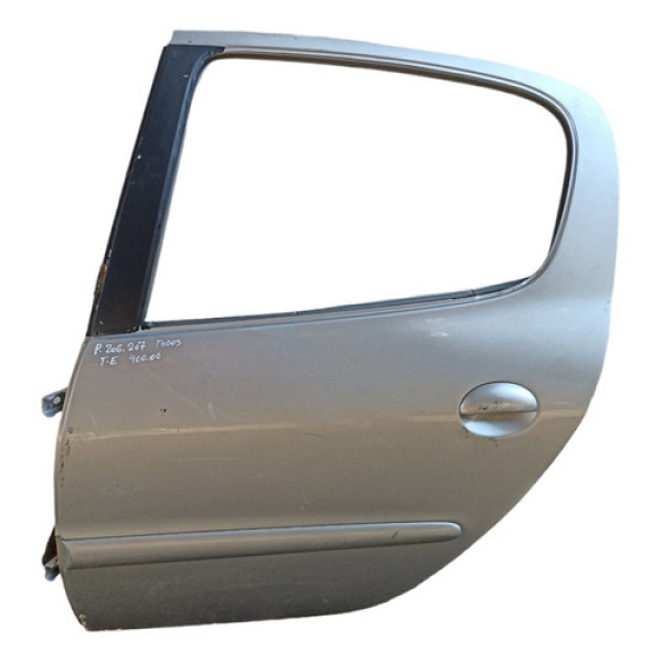 Porta Traseira Esquerda Peugeot 206 207 Todos Original Traseira Esquerda Prata