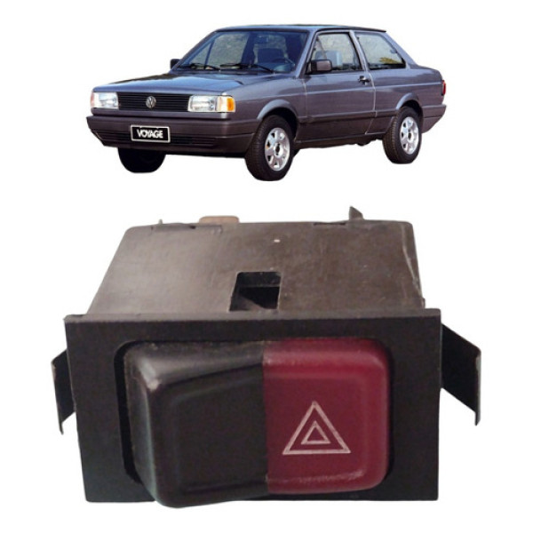 Botão Interruptor Pisca Alerta Vw Gol Voyage 1984 A 1994 Preto