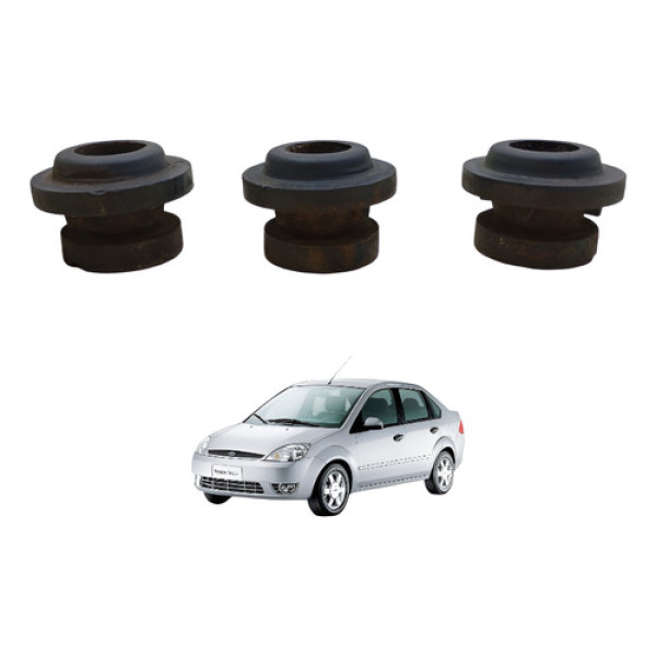 Kit 3 Unidades Coxim Do Radiador Fiesta Rocam 04/12 Original
