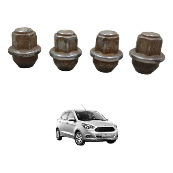 Jogo Parafuso Ford Ka Roda 2014 2015 2016 2017 2018 A 2021 Prata