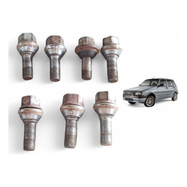 Kit 7 Unidades Parafuso Roda Fiat Uno Mille 2004 A 2011