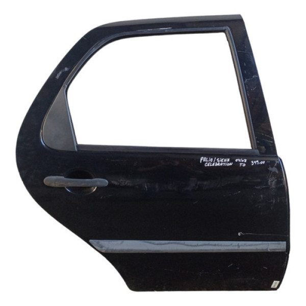 Porta Traseira Direita Fiat Palio Siena Celebration 2004/08 Preto Direito Traseira