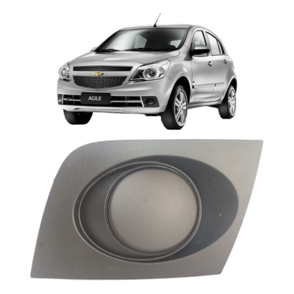 Moldura Direita Farol Milha S Furo Agile 2009 A 2013 Origina Preto Direito