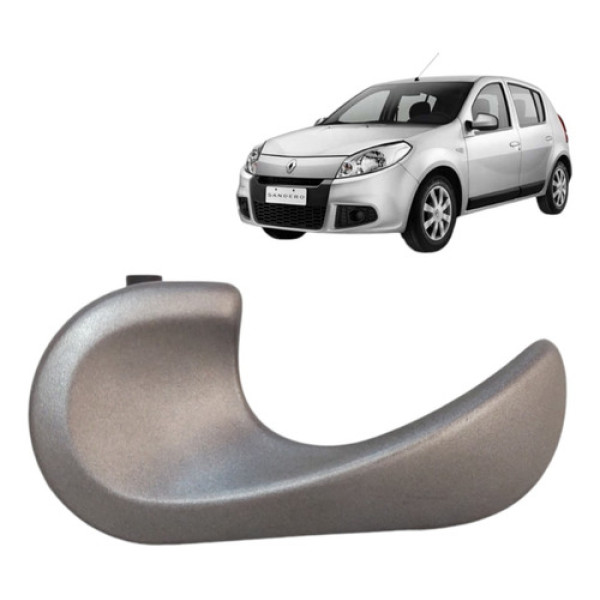 Maçaneta Interna Traseira Esquerda Sandero 2007 A 2013 Cinza Traseira