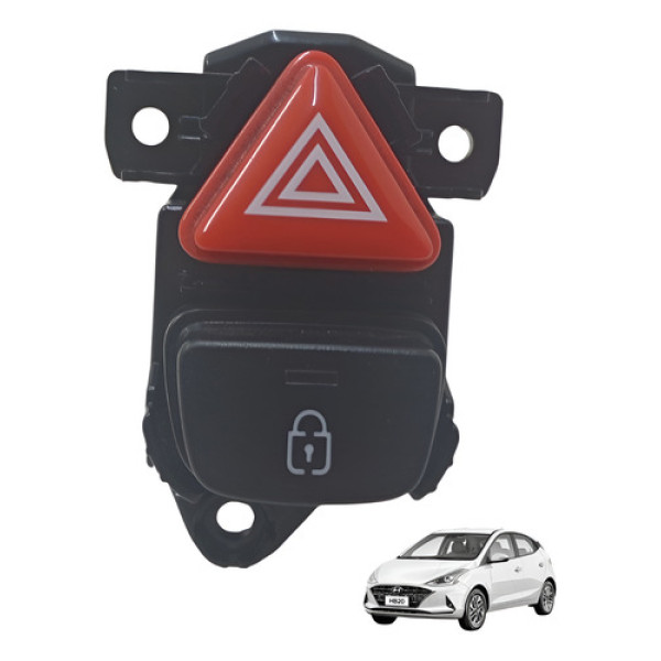 Botão Pisca Alerta Trava Hb20 2020 2021 2022 Preto