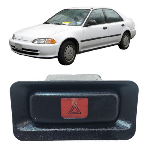 Botão Pisca Alerta Honda Civic 1992 1993 1994 1995 Original Preto