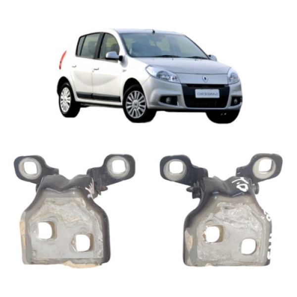 Par Dobradiças Porta Traseira Direita Sandero 2007 A 2013