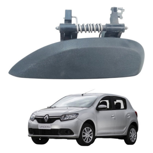Maçaneta Externo Traseira Esquerda Sandero 2015 A 2020 Preto Traseira