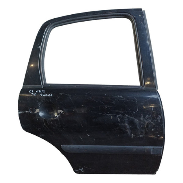 Porta Traseira Direita Citroen C3 2003 A 2012  Traseira Direito Preto