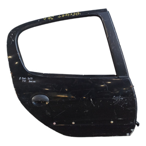 Porta Traseira Direita Peugeot 206 207 Bom Estado Traseira Direito Preto