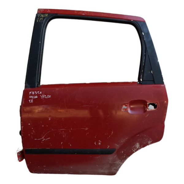 Porta Traseira Esquerda Ford Fiesta 2004 A 2012 Com Avarias Traseira Esquerda Vermelho