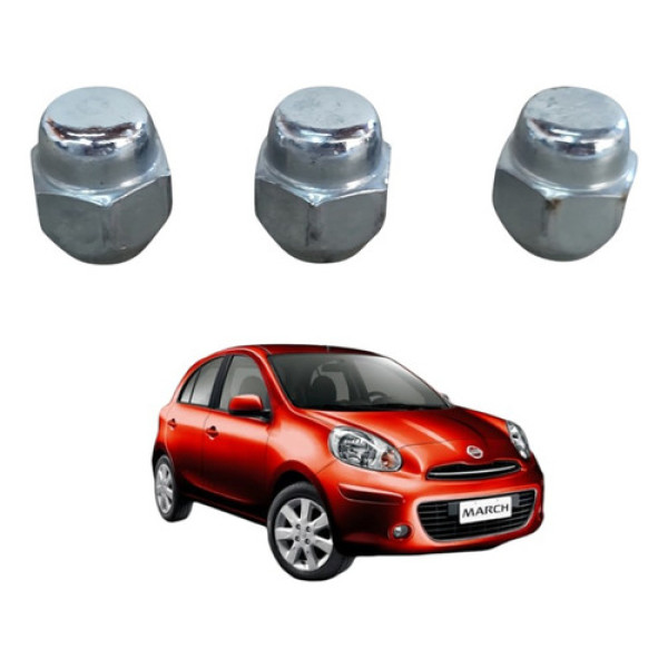 Kit 3 Porca Parafuso Roda Nissan March 2011 A 2015