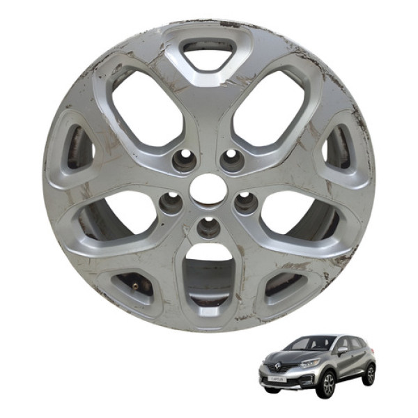 Roda Avulsa Liga Leve Renault Captur Riscada Pintar Aro 17 Prata