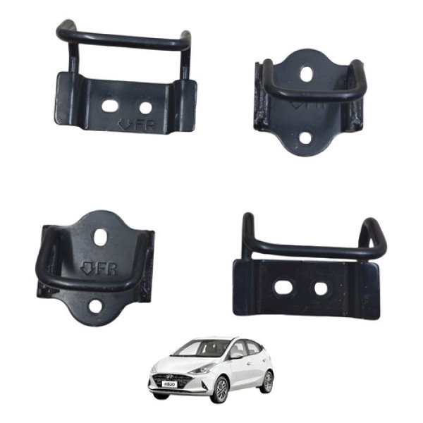 Jogo Suporte Banco Traseira Hb20 Hatch 2020 2021 22 Original Preto