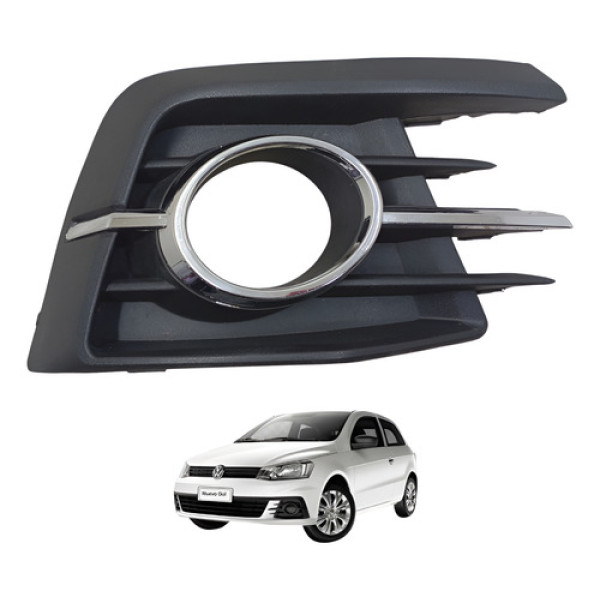 Moldura Gol Voyage G6 Farol Milha Esquerdo 2013 2014 A 2016 Preto Esquerdo