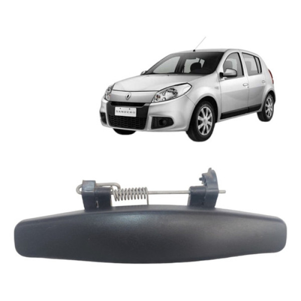 Maçaneta Externa Traseira Direita Logan Sandero 2007 A 2013 Preto Traseira