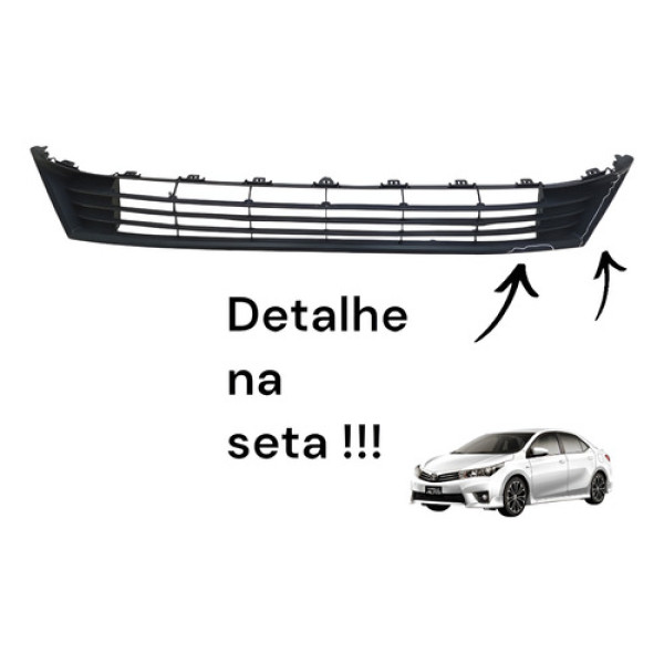 Grade Corolla Parachoque Inferior 2015 2016 2017 Original Preto