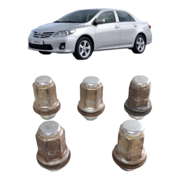 Kit Com 5 Porcas Parafuso Roda Corolla 2009/2014 Original