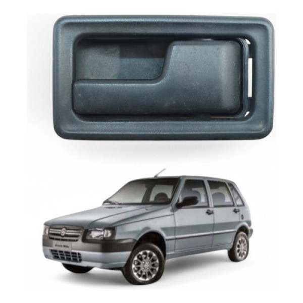 Maçaneta Interna Traseira Direita Uno Mille 2004 A 2011 Preto Dianteira/traseira