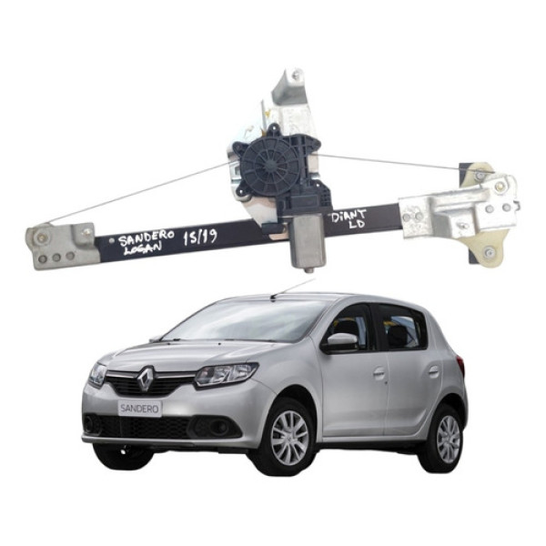 Máquina Vidro Direito Dianteiro Renault Sandero 2015 A 2019