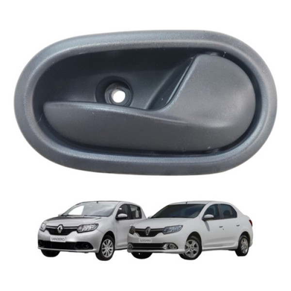 Maçaneta Interna Lado Direito Logan Sandero 2015 A 2019 Preto Dianteira/traseira