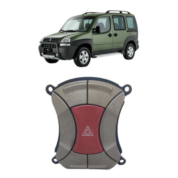 Botão Pisca Alerta Doblo 2004 A 2010 Vermelho