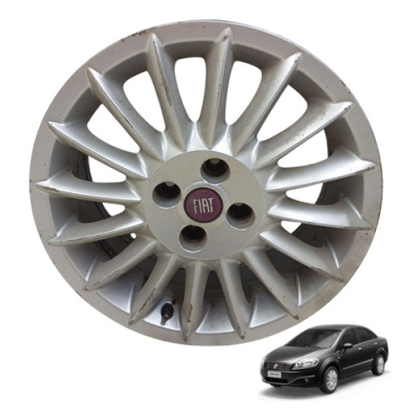 Roda Liga Leve Aro 16 4 Furos Linea 2008 2009 A 2014 Prata Prata