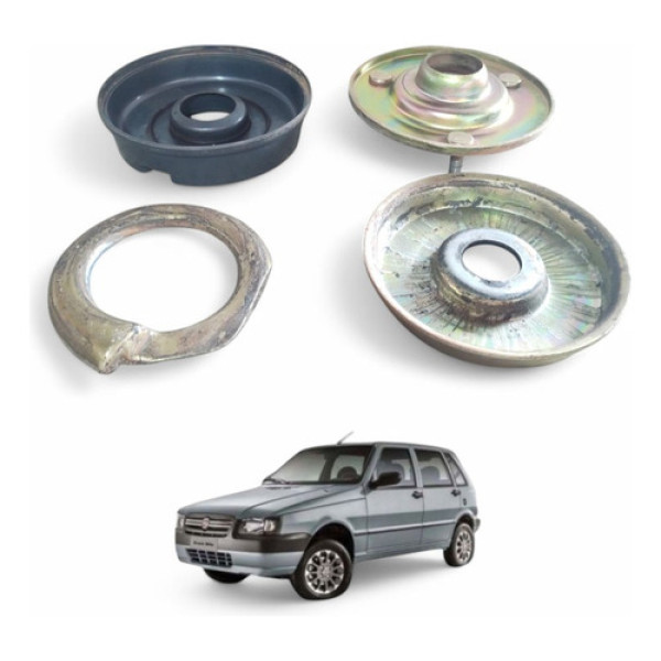 Conjunto Coxim Prato Amortecedor Uno Mille Fire 2004 A 2011