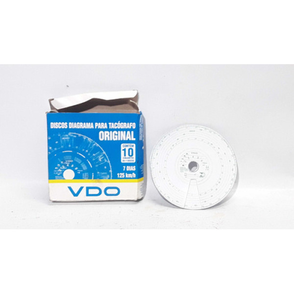 Disco Tacografo 125km/h Vdo Cx 10 Unidades 14025005f 20298 - Branco