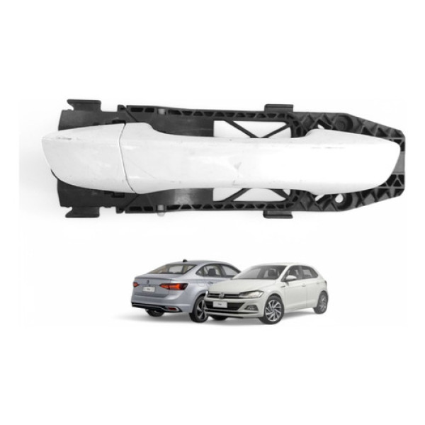 Maçaneta Externa Traseira Direita Polo Virtus 2017 A 2023 Branco Traseira