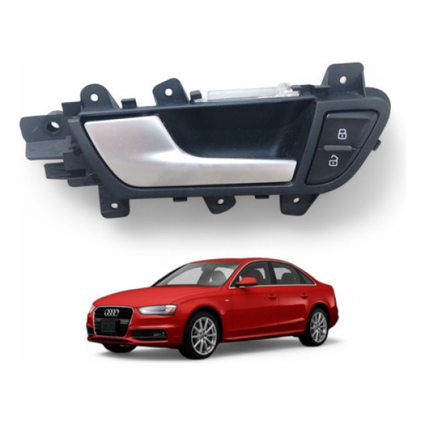 Maçaneta Interna Dianteira Esquerda  Audi A4 2013 A 2016 Prata Dianteira