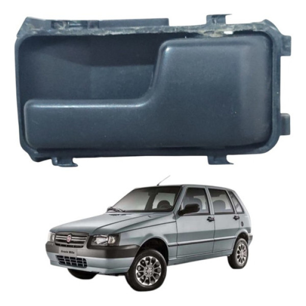 Maçaneta Interna Porta Traseira Direita Uno Mille 2004 A 11 Preto Traseira