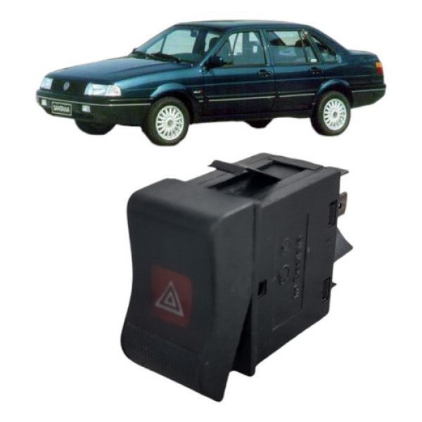 Botão Interruptor Pisca Alerta Vw Santana 1991 A 1998 Preto