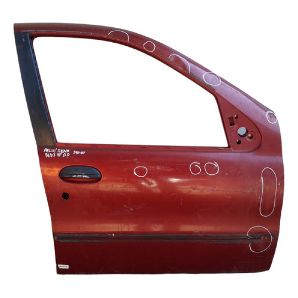 Porta Dianteira Direita Fiat Palio Siena 1996 A 2003 Detalhe Dianteira Direito Vermelho