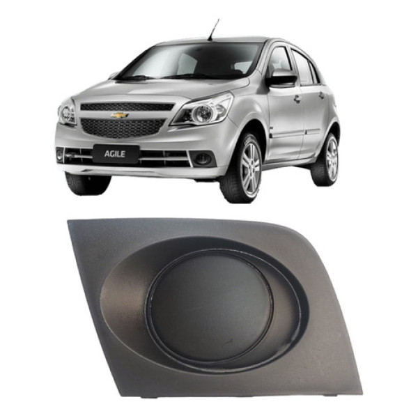 Moldura Farol Milha Esquerdo S Furo Agile 2009 A 2013 Origin Preto Esquerdo