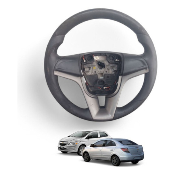 Volante Direção Simples Onix Prisma 2012 A 2016 34088137a Preto Com Detalhes Chumbo