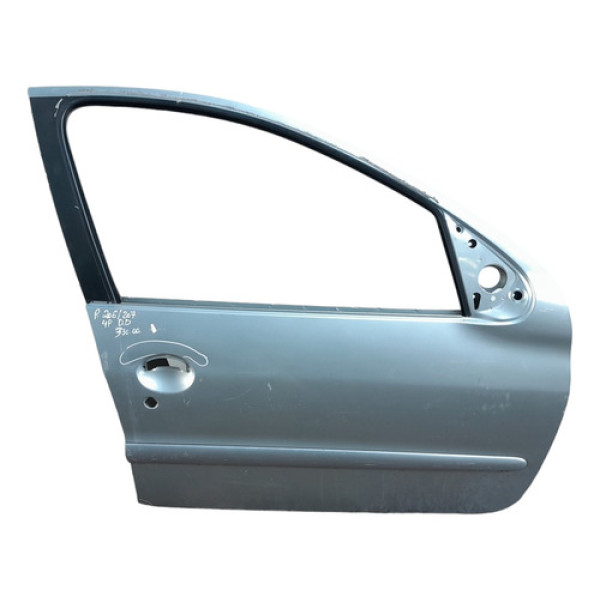 Porta Dianteira Direita Peugeot 206 207 4 Portas Original Dianteira Direito Prata