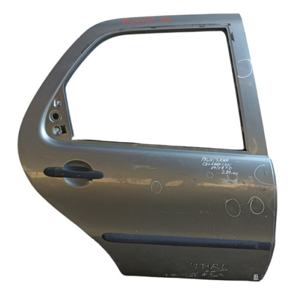 Porta Traseira Direita Fiat Palio Siena Celebration 04/08 Prata Direito Traseira