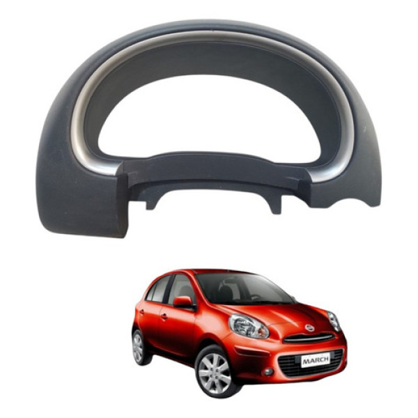 Moldura Painel Instrumentos Nissan March 2011 A 2015 Preto