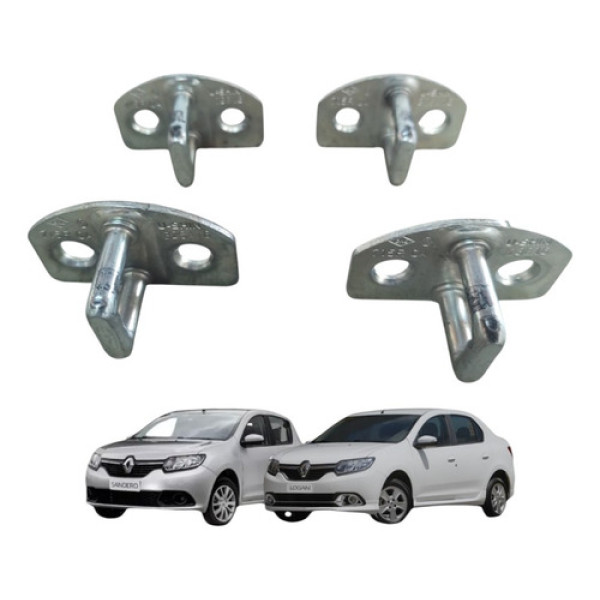 Kit 4 Batentes Fechadura Porta Sandero Logan 2015/19 Origina